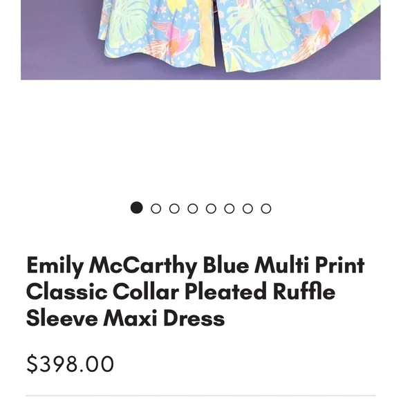 Yellow and Blue A-Line Maxi Dress with Tie Front - Picture 2 of 4